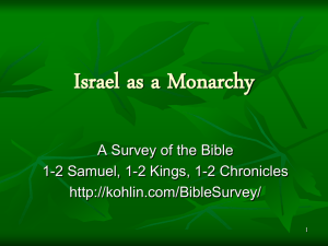 Presentation Five: Israel as a Monarchy