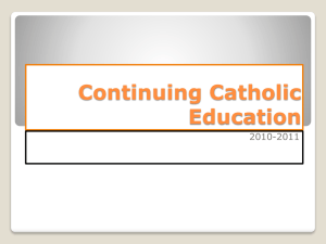 Continuing Catholic Education_Introduction and Genesis
