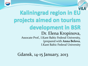 Sustainable tourism in Kaliningrad region