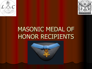 masonic medal of honor recipients