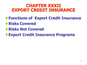 chapter xxxii export credit insurance