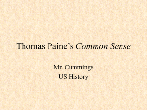 Thomas Paine`s Common Sense