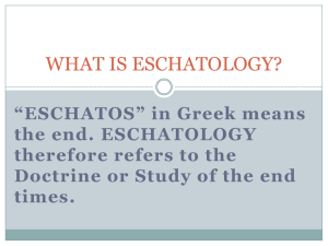 Teaching slides on "Escathology"