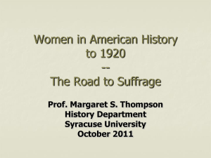The Road to Suffrage - Maxwell School