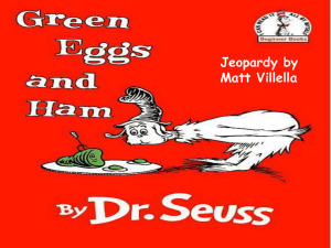 Green Eggs and Ham Jeopardy - Willoughby Eastlake Schools