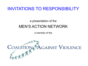 INVITATIONS TO RESPONSIBILITY a presentation of the