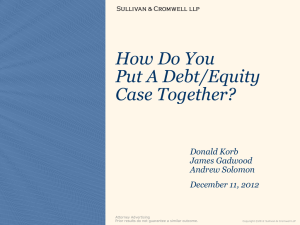 How Do You Put A Debt/Equity Case Together?