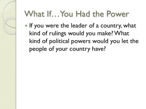 Who Has the Power in Different Governments?