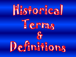 LP#2 Historical Terms Definitions