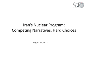 Iran`s Nuclear Program - The Swiss Global Economics