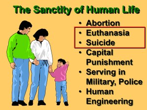 The sanctity of human life (a PowerPoint presentation by Gary