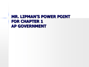 apgov power point chapter 1 - Long Branch Public Schools