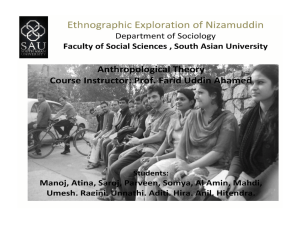 Ethnographic study of Nizamuddin