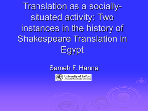 Towards a Sociology of Drama Translation: Hamlet Lives Happily