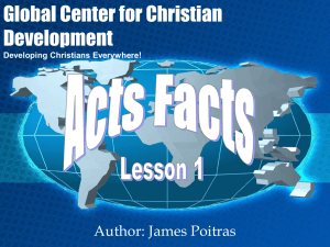 A Look at the Book of Acts - Reaching Through Teaching Ministries
