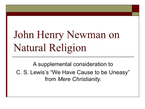 John Henry Newman on Natural Religion