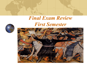 Final Exam Review First Semester Chapter One