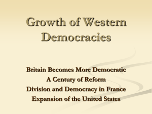 Growth of Western Democracies Britain Becomes More Democratic
