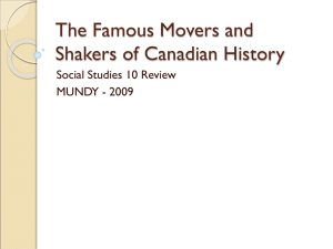The Famous Movers and Shakers of Canadian History