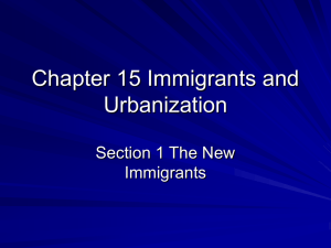 Chapter 15 Immigrants and Urbanization