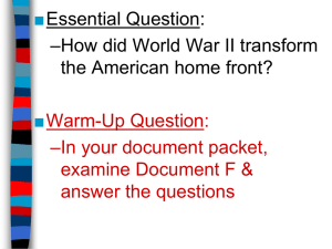 The American Homefront During WWII (PowerPoint)