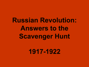 Russian Revolution: Answers to the Scavenger Hunt