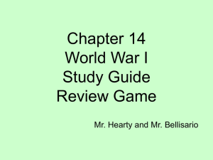 World War I Study Guide