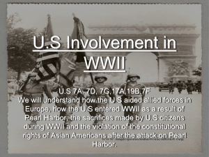 US Involvement - from Isolation to Attack on Pearl Harbor