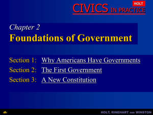 Chapter 2: Foundations of Government
