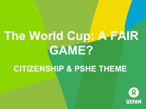 World Cup Citizenship/PSHE PowerPoint Presentation