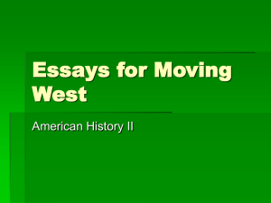 Essays for Moving West - Hinton Community School