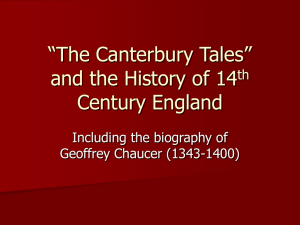 “The Canterbury Tales” and the History of 14th Century England