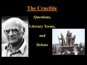 Arthur Miller/Crucible Debate & Questions