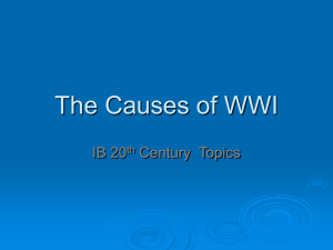 The Causes of WWI - George Washington High School