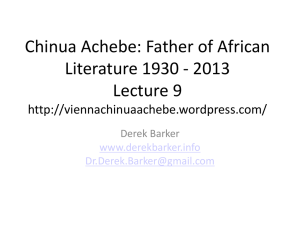 Chinua Achebe Lecture 9_Presentation