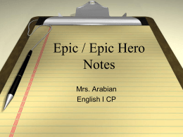Epic hero essay