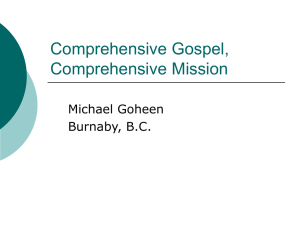 Comprehensive Gospel, Comprehensive Mission