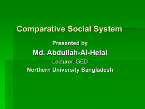 Comparative Social System _contd. Development of