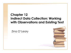Chapter 12 Indirect Data Collection