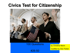 Questions #26-50 - US Citizenship Teachers