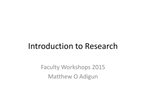 Faculty Research Presentation
