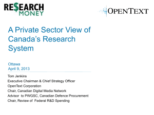 A Private Sector View of Canada`s Research