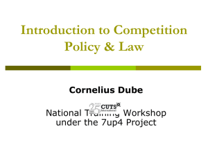 Introduction to Competition Policy and Law