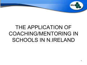 THE APPLICATION OF COACHING IN SCHOOLS IN N.IRELAND