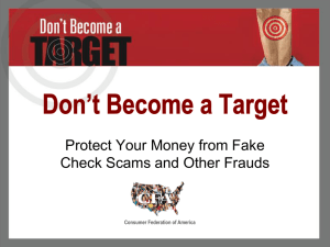 Don*t Become a Target - Consumer Federation of America
