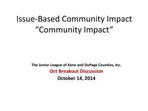 Issue-Based Community Impact *Community Impact