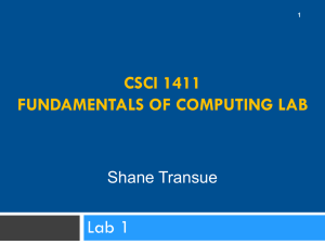 CSCI 1411 Fundamentals of Computing Lab