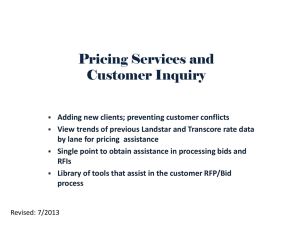 Pricing Services and Customer Inquiry