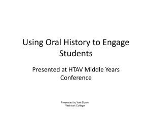 Using Oral History to Engage Students - Rabbi Y Doron
