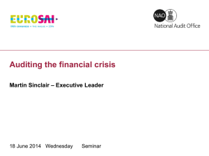 Auditing the financial crisis Martin Sinclair